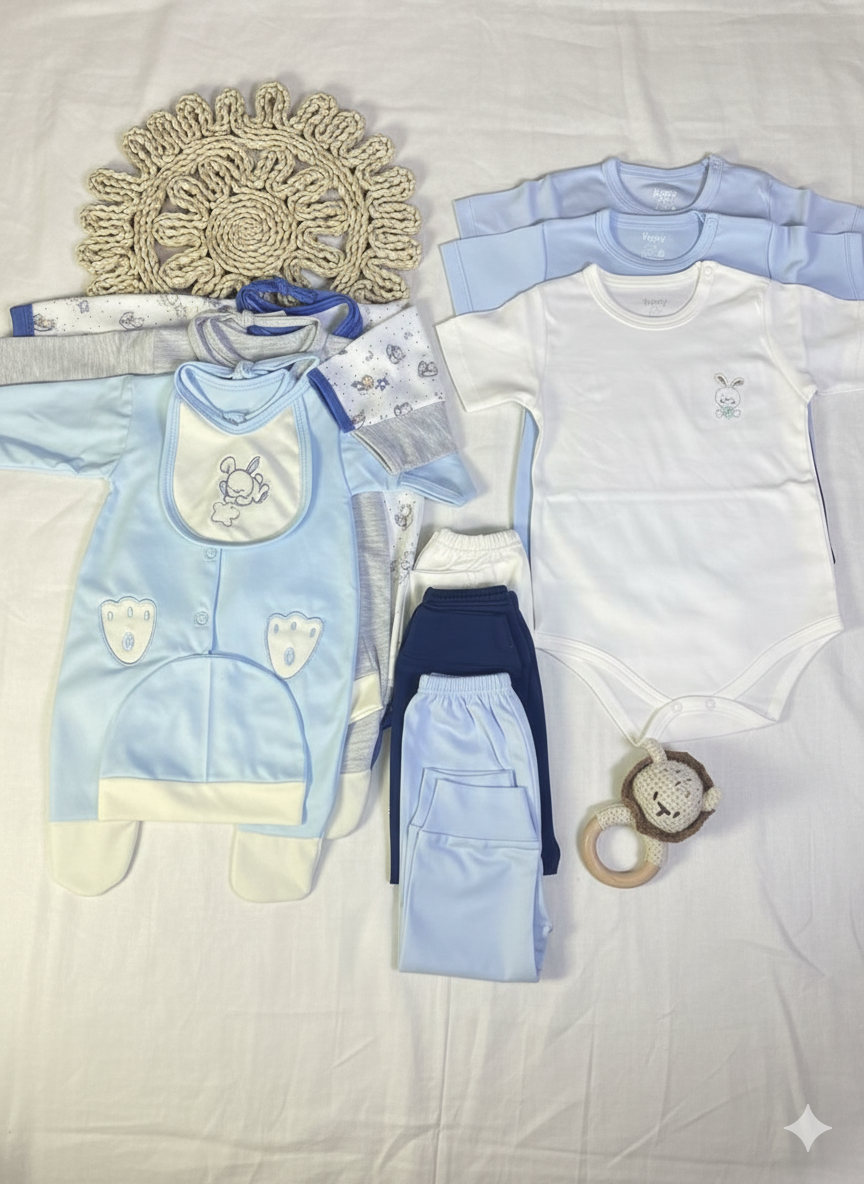 3 body + 3 enterizos + 3 pantalones